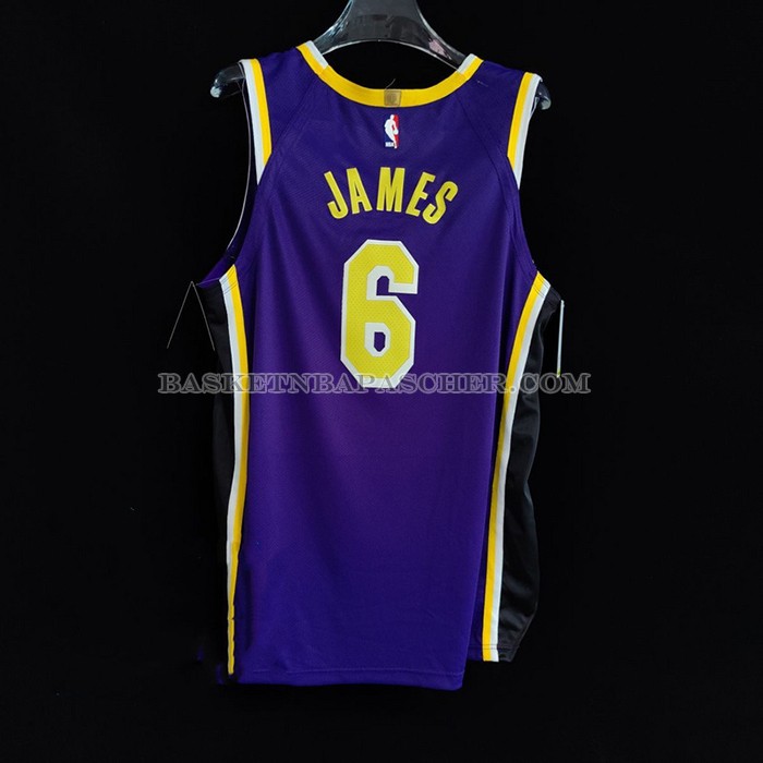 Maillot Los Angeles Lakers LeBron James NO 6 Statement Authentique Volet
